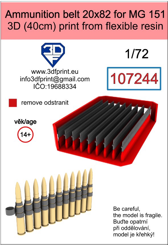 107244 1/72 Amunition belt 20x82 for MG 151