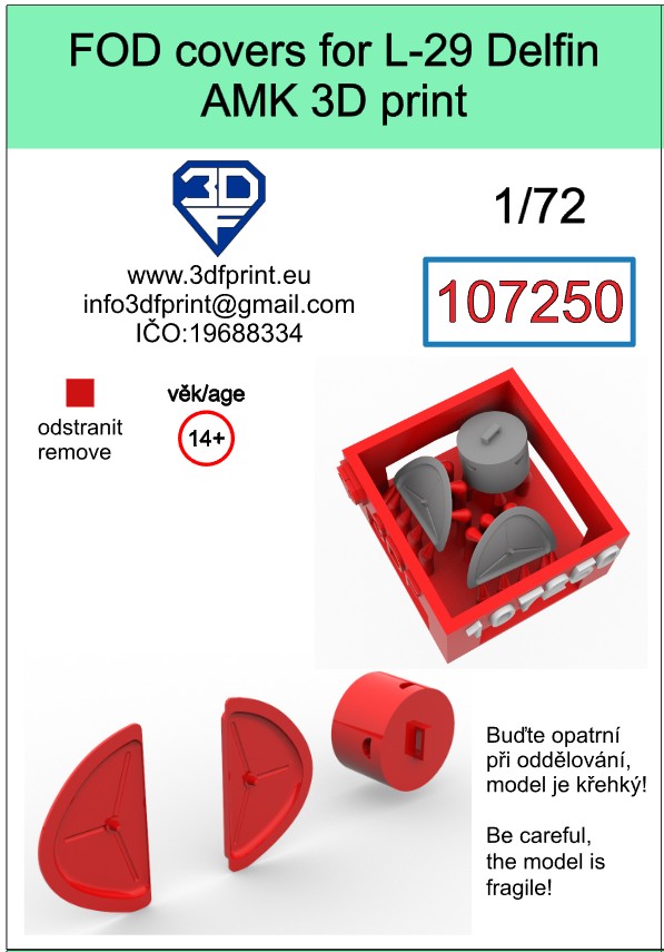 107250 1/72 FOD covers for L-29 Delfin (AMK)