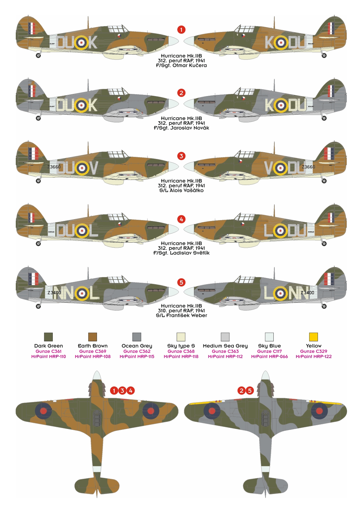 23051 1/32 Hurricane Mk.IIb masks (for 32MN002 MN-Hobby)