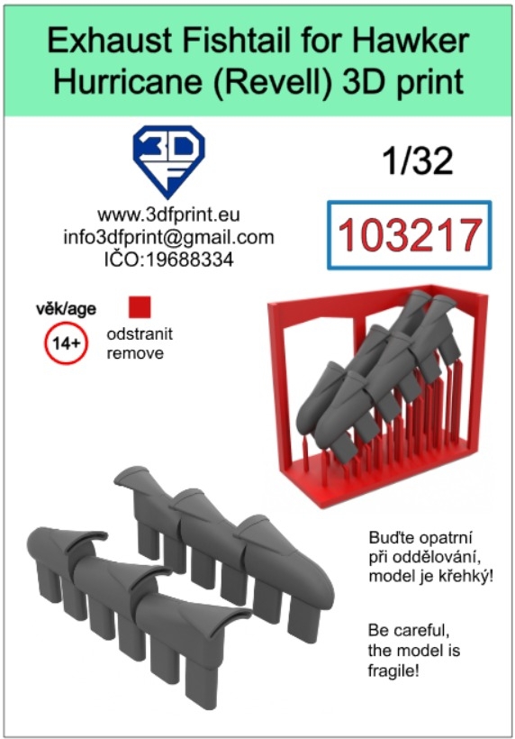 103217 1/32 Exhaust for Hurricane Mk.II Fishtail