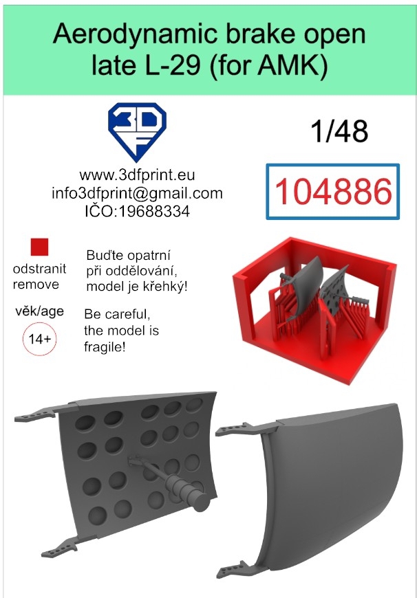 104886 1/48 aerodynamic brake open late L-29 (AMK)