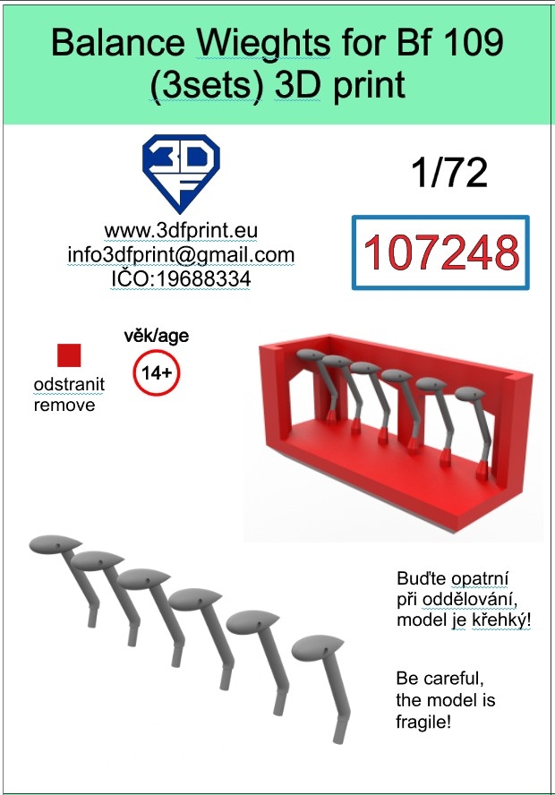 107248 1/72 Balance weights for Bf 109