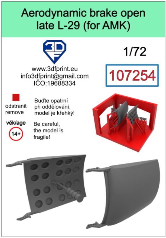 107254 1/72 aerodynamic brake open late L-29 (AMK)