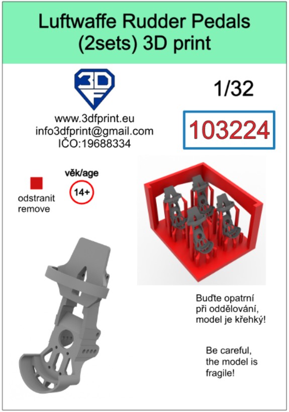 103224 1/32 Luftwaffe rudder pedals (2 sets)