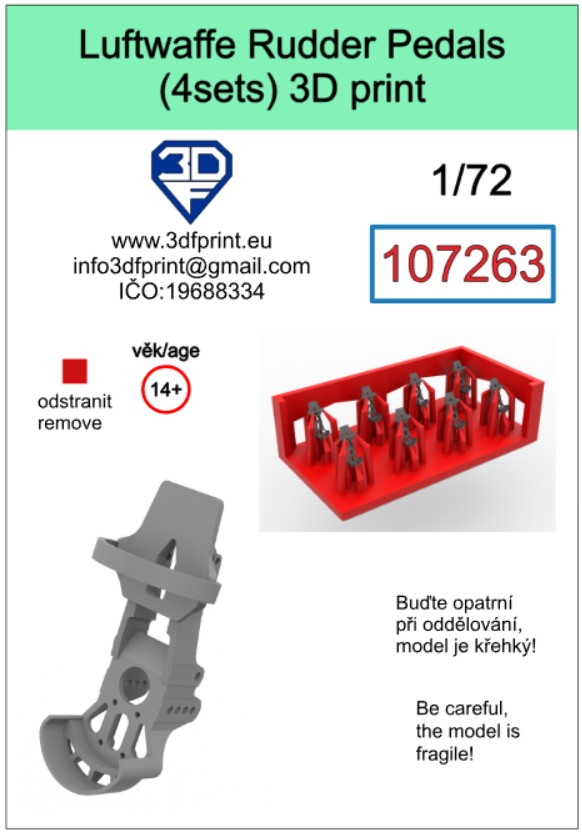 107263 1/72 Luftwaffe rudder pedals (4sets)