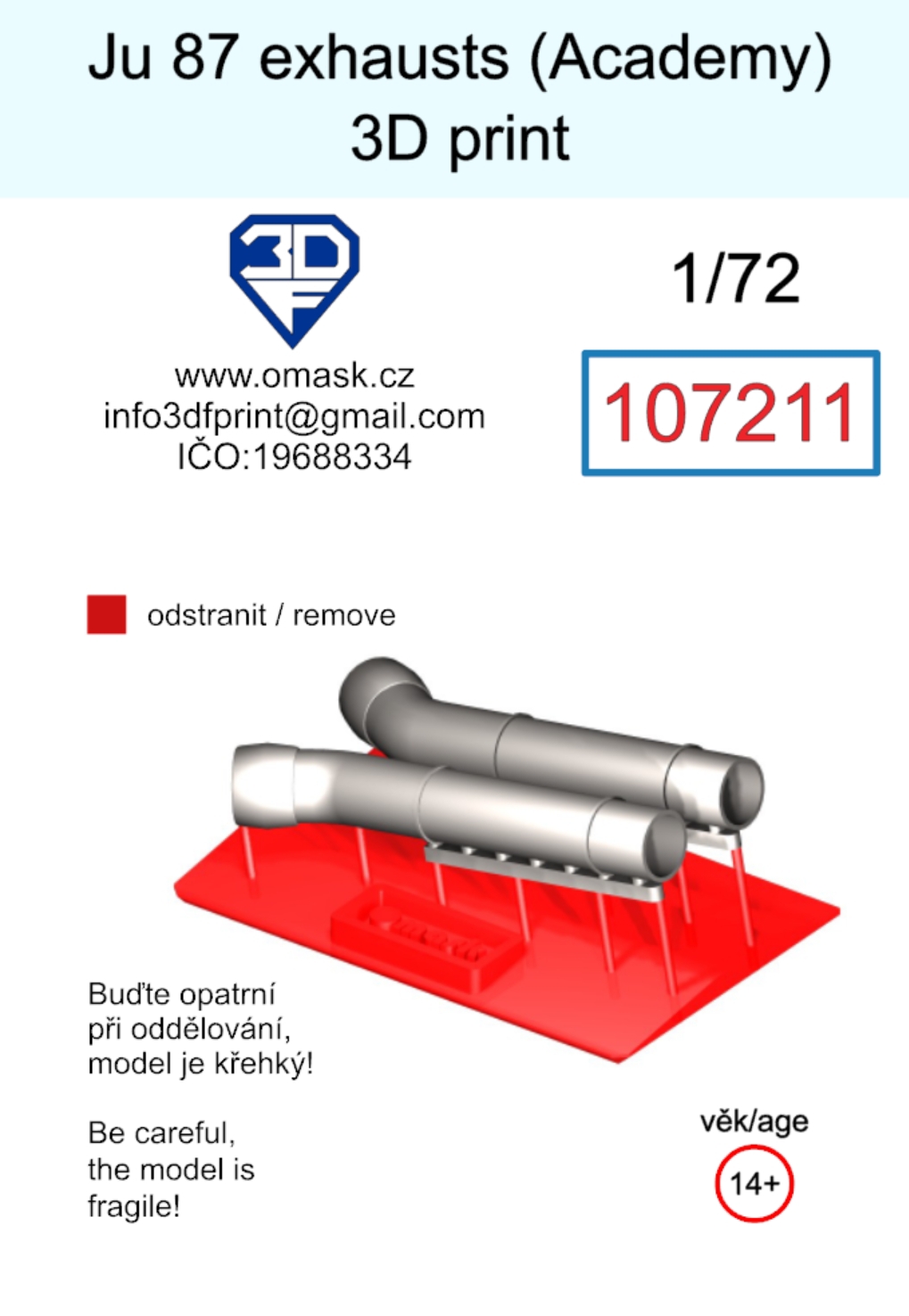 107211 1/72 Ju 87 exhaust (Academy) 3D print