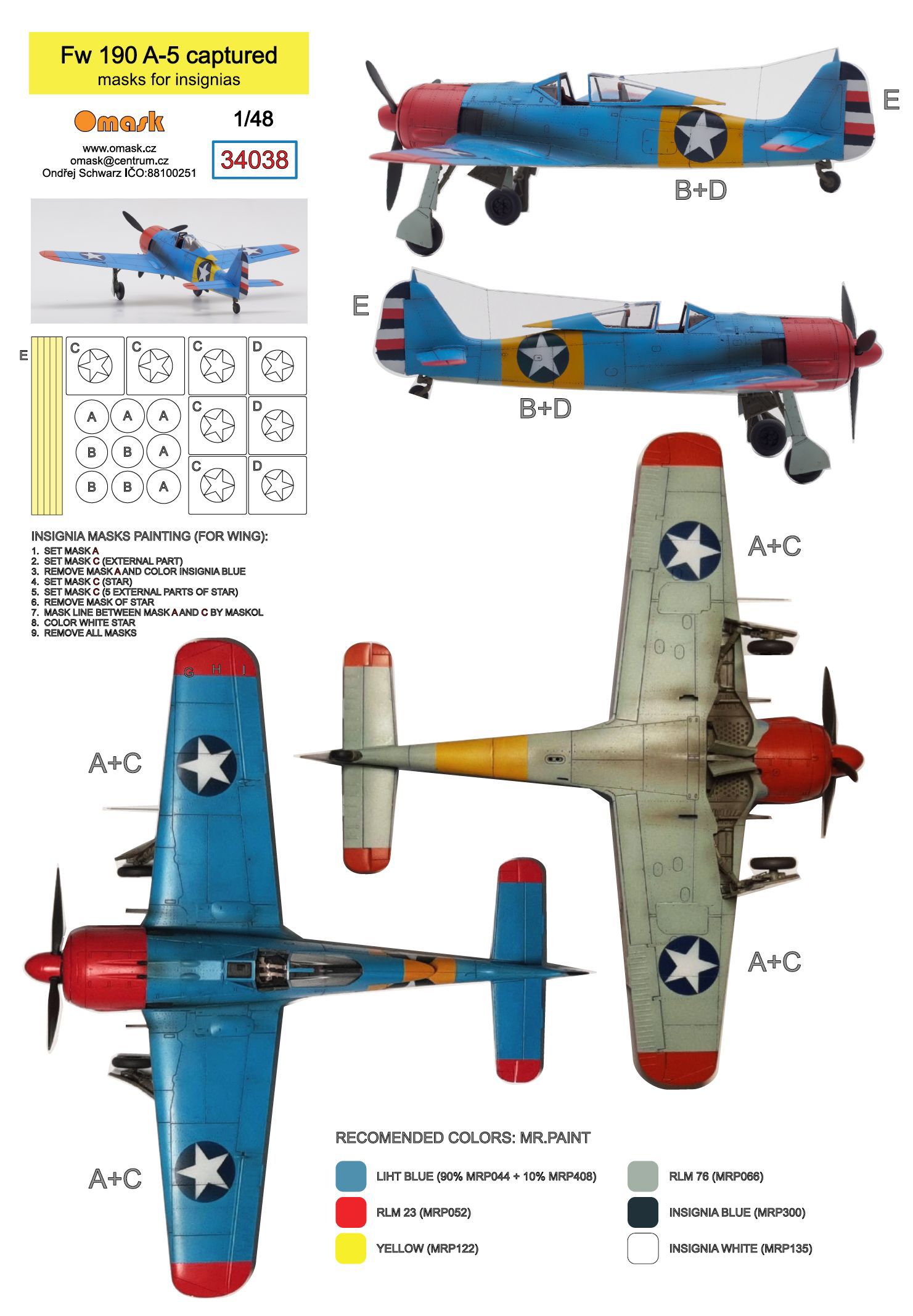 34038 1/48 Fw 190 A-5 Captured