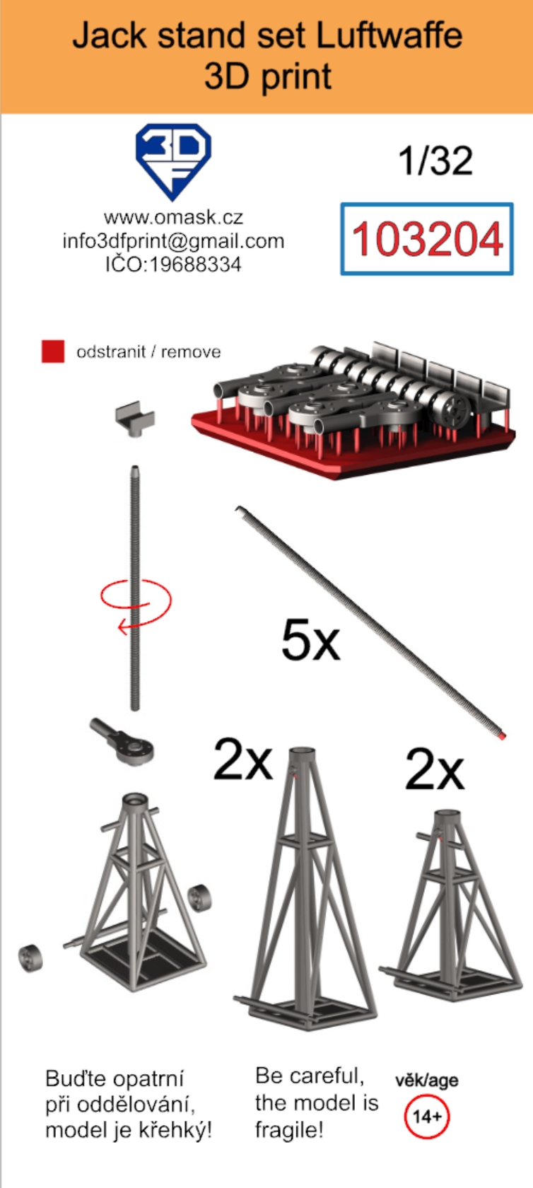 103204 1/32 Jack stand set Luftwaffe (3D print)