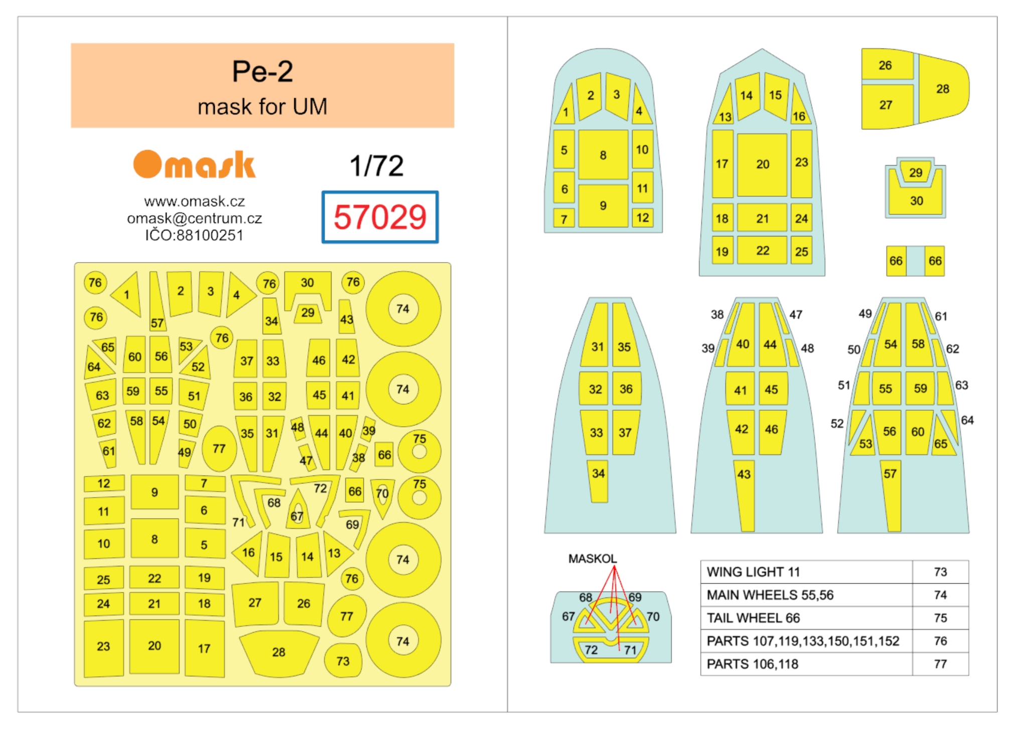 57029 1/72 Pe-2 mask (for UM)