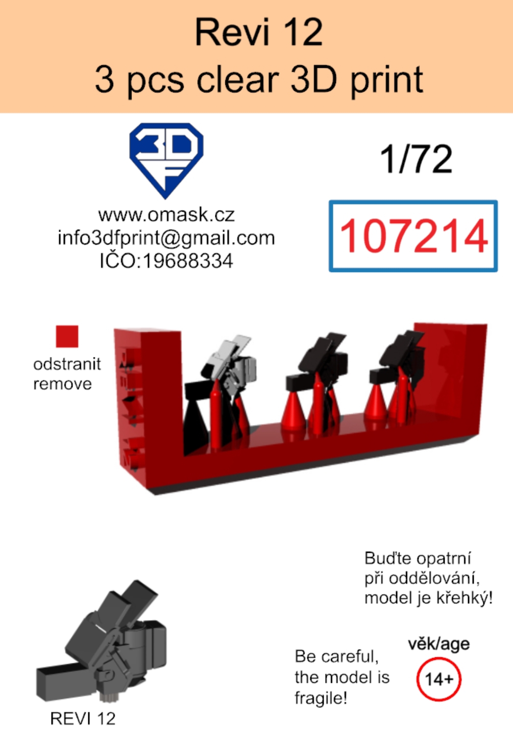107214 1/72 Revi 12 clear 3D print (3 pcs)
