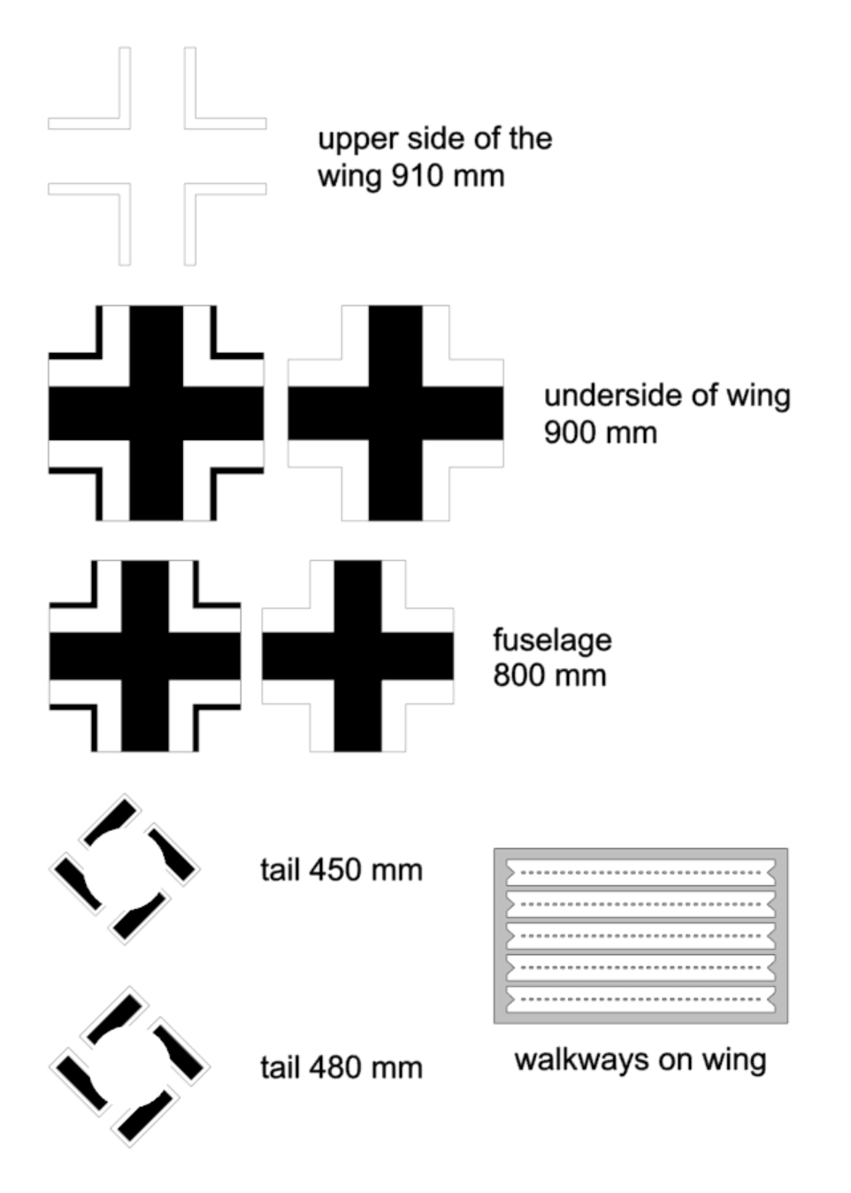 25001 1/35 Fw 190A-6 masks for crosses and walkways