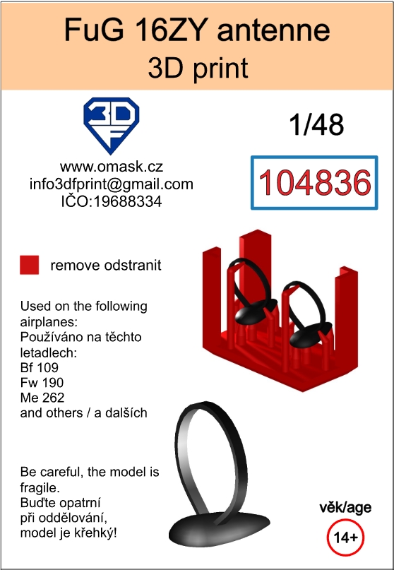 104836 1/48 FuG ZY antenne 3D print