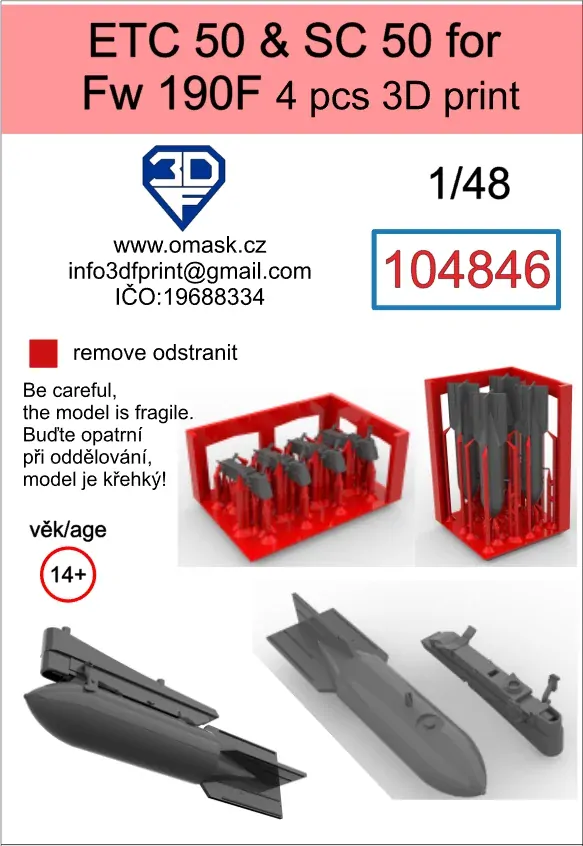 104846 1/48 ETC50 + SC50 for Fw190F (4 pcs)