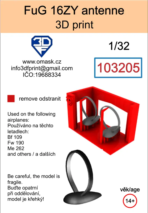 103205 1/32 Fug 16ZY antenne (3D print)