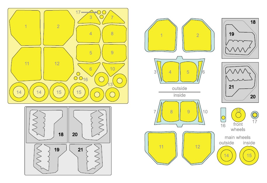 54070 1/48Ka-52 Alligator double-sided mask (for Zvezda)