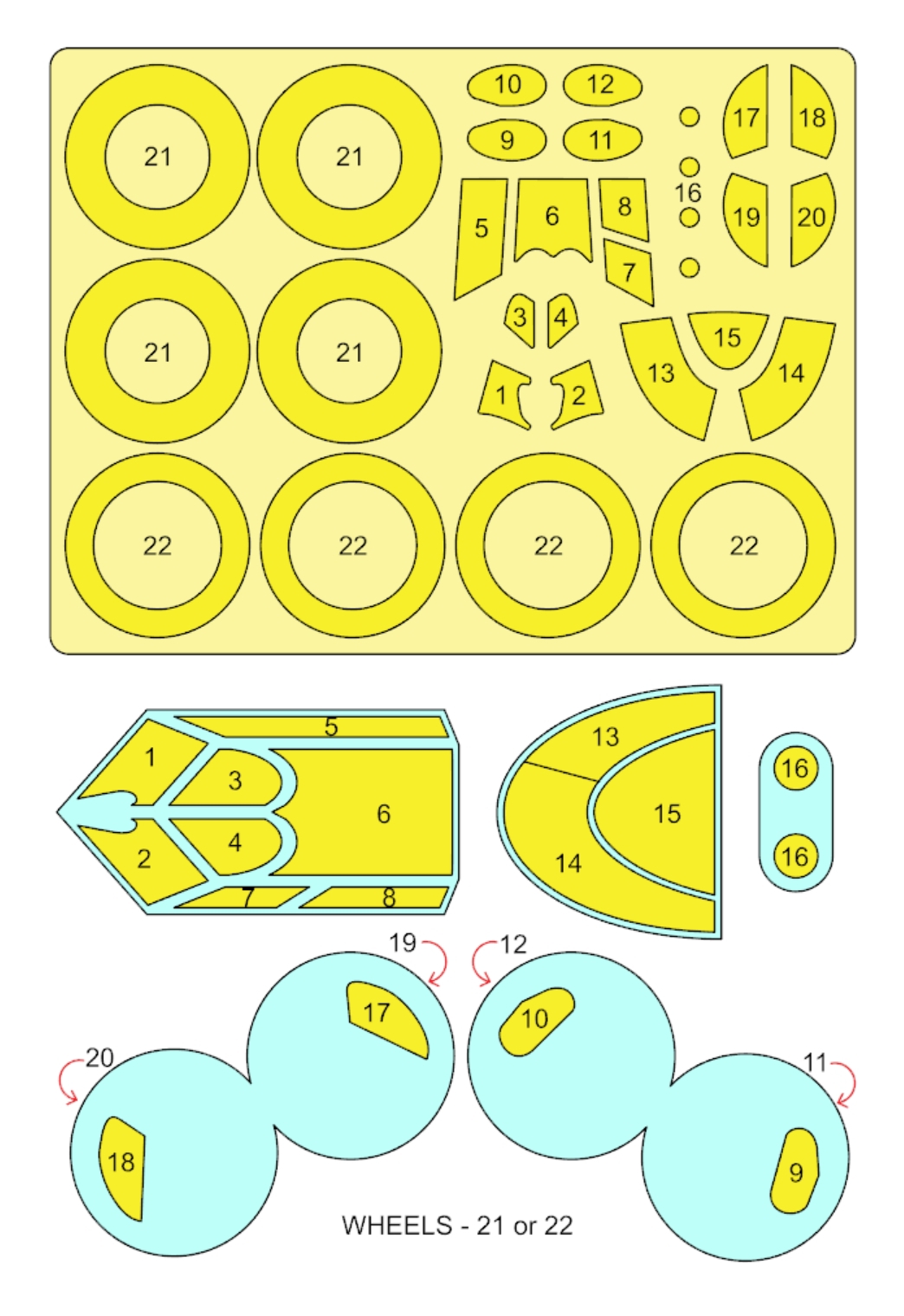 54071 1/48 I-16 type 5 mask (for Zvezda)