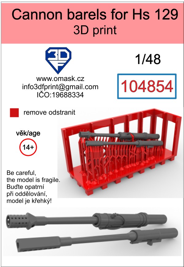 104854 1/48 Cannon barrels for Hs 129