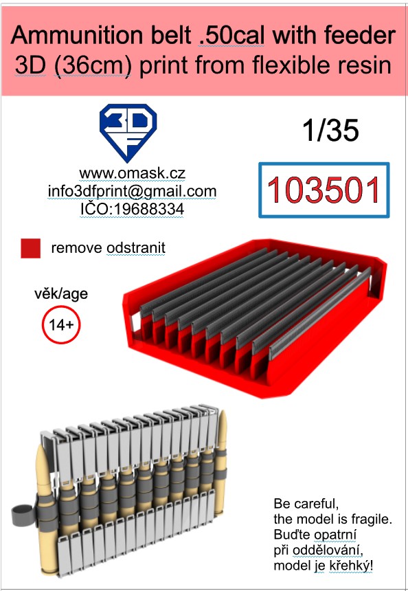 103501 1/35 Ammunition belt .50cal with feeder