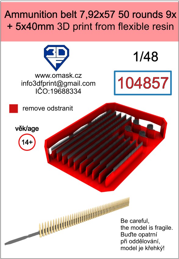 104857 1/48 Ammunition belt 7.92x57