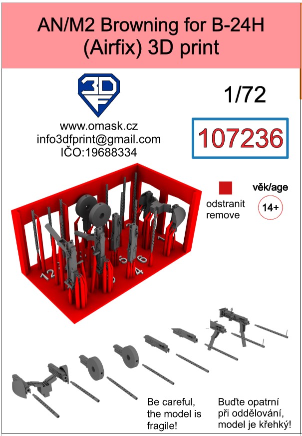 107236 1/72 Guns AN/M2 for B-24H (Airfix)