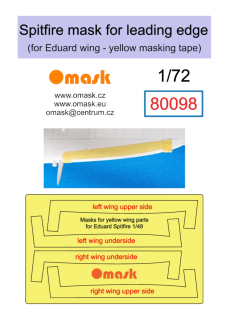 80098 1/72 Spitfire mask for leading edge (for Eduard)