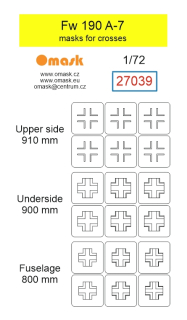 27039 1/72 Fw 190 A-7 masks for crosses
