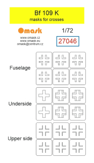 27046 1/72 Bf 109 K masks for crosses