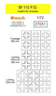 27051 1/72 Bf 110 F/G masks for icrosses