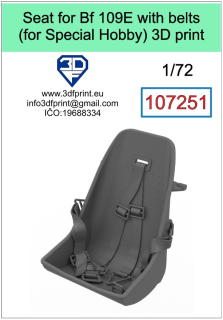 107251 1/72 Seat for Bf 109E (Eduard) with belts