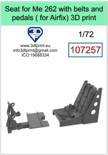 107257 1/72 Seat for Me 262 with belts and pedals (Airfix)