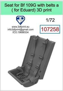 107258 1/72 Seat for Bf 109G (Eduard) with belts