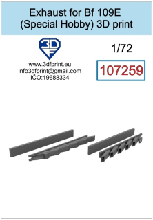 107259 1/72 Exhaust for Bf 109E (Special Hobby)