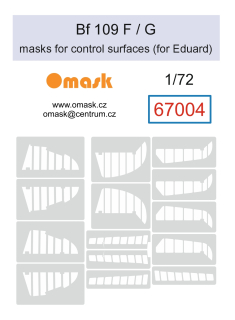 67004 1/72 Bf 109 F / G mask for control surfaces (for Eduard)