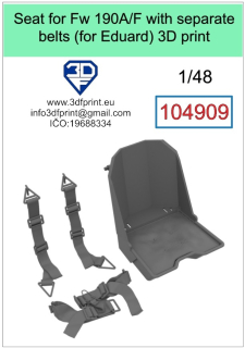104909 1/48 Seat for Fw 190A/F with separate belts