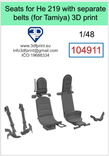104911 1/48 Seats for He 219 with separate belts (Tamiya)