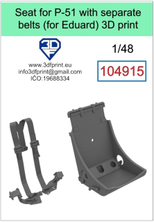 104915 1/48 seat for P-51 sith separate belts (Eduard) variant 1