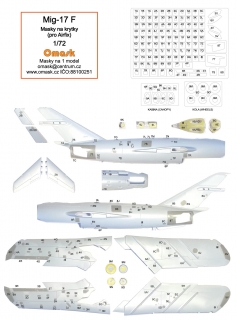 17006 1/72 Mig-17 F masks for panels (for Airfix)