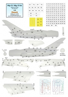 14004 1/48 Mig-15 / Mig-15 bis masks for panels (for Bronco)