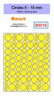 80019 Circles 5 - 15 mm (yellow masking tape)