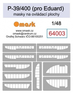 64003 1/48 P-39/P-400 masks for control surfaces (for Eduard)