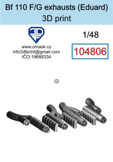 104806 1/48 Bf 110 F/G exhaust (for Eduard) 3D print