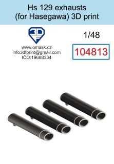 104813 1/48  Hs 129 Exhausts (for Hasegawa/Hobby 2000) 3D print