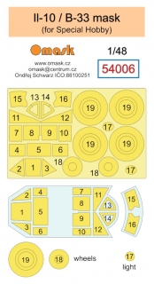 54006 1/48 Il-10 / B-33 mask (for Special Hobby)