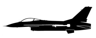 sticker F-16 (15cm black)