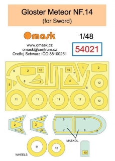 54021 1/48 Gloster Meteor NF.14 mask (for Sword)