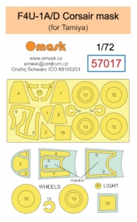 57017 1/72 F4U-1A/D Corsair mask (for Tamiya)