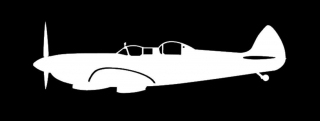 sticker Spitfire double seater (15cm white)