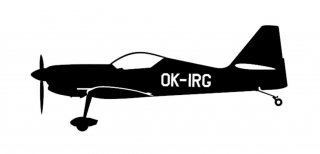 sticker Zlín Z-50 OK-IRG (15cm black)