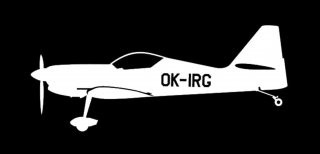 sticker Zlín Z-50 OK-IRG (15cm white)