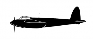 sticker D.H.98 Mosquito (18cm black)